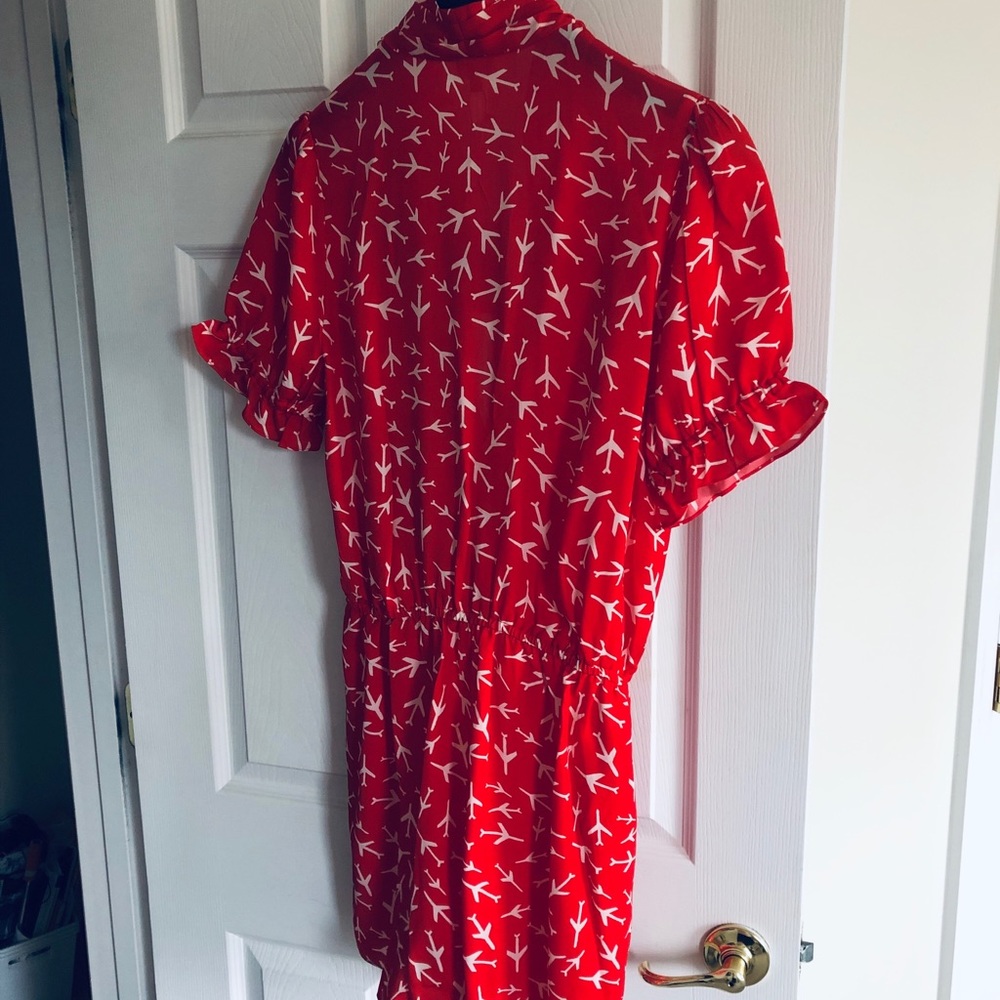 DVF Sz M Short Sleeve Collared Ruffle Romper New - Picture 8 of 8